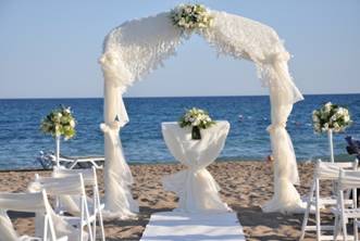 Свадебная церемония в Алании (Турция) в Green Beach ресторане на закате солнца (SPO.340)